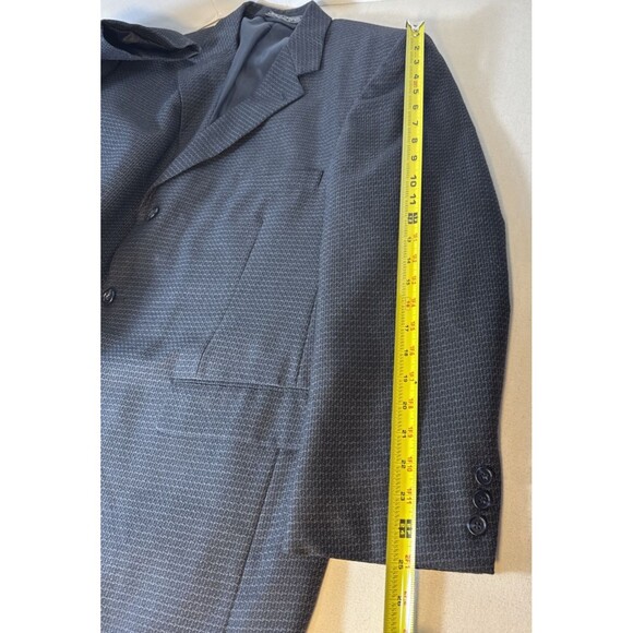 Palo Savino Rome Milan Men’s Blue Textured Wool Blend Blazer Jacket 48R 2 Button - Picture 8 of 15